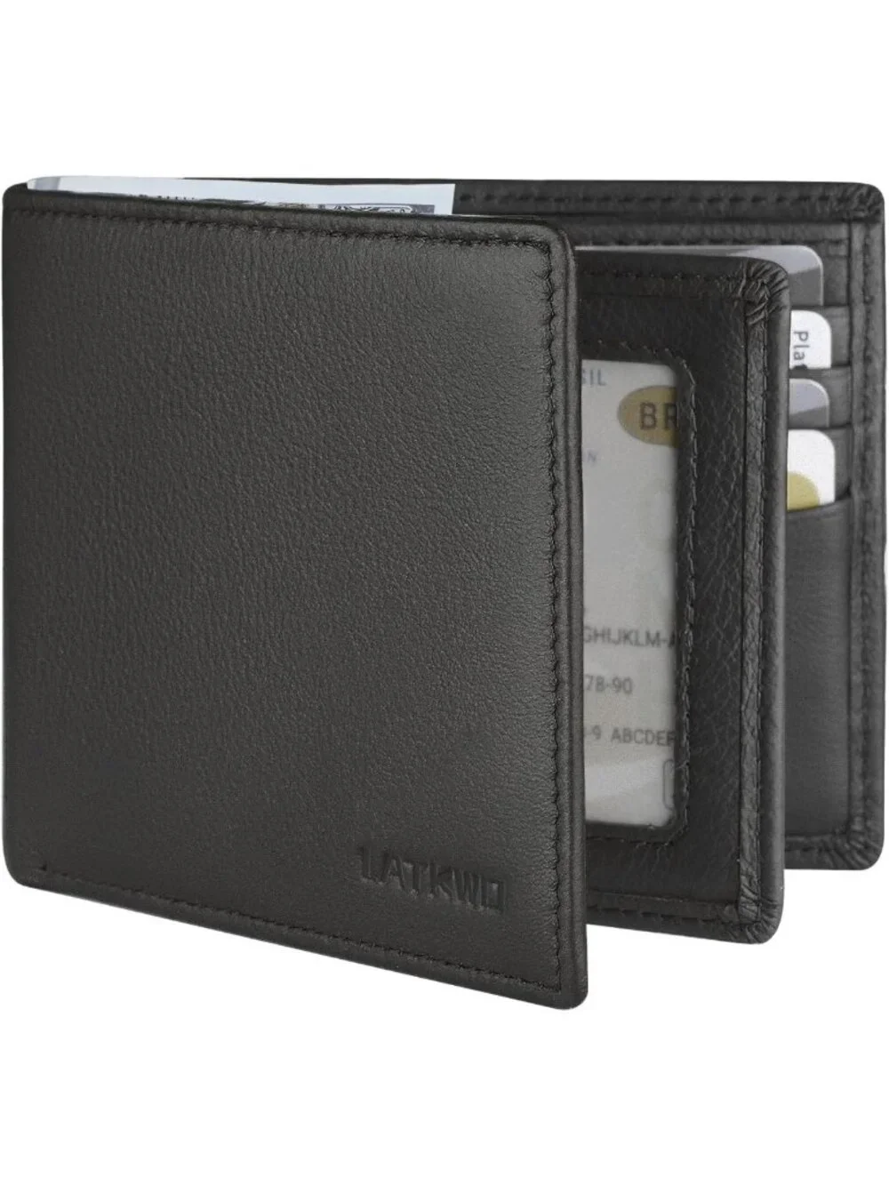 Genuine Leather Bifold Wallet for Men - RFID Blocking, Slim Design, 10 Card